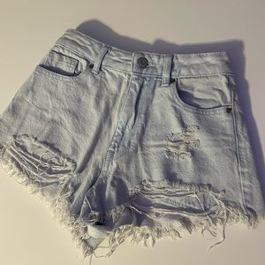 Light denim jean shorts